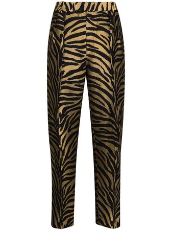KHAITE Magdeline zebra-print tapered trousers - FARFETCH