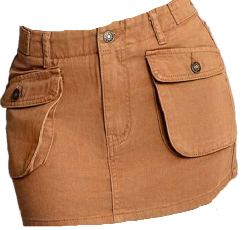 brown cargo skirt
