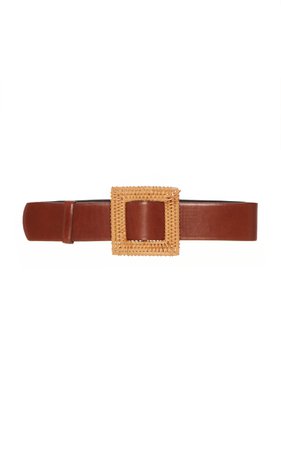 Wicker Buckle Leather Belt by Oscar de la Renta | Moda Operandi