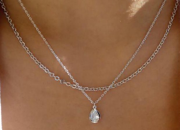 Silver Double Chain Necklace