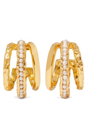 Pacharee | Gold-plated pearl hoop earrings | NET-A-PORTER.COM
