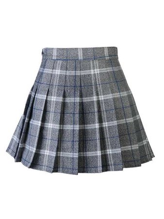 gray and blue skirt