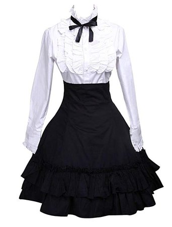 Amazon.com: Hugme Long Sleeves and Black Lolita Skirt Outfits: Clothing
