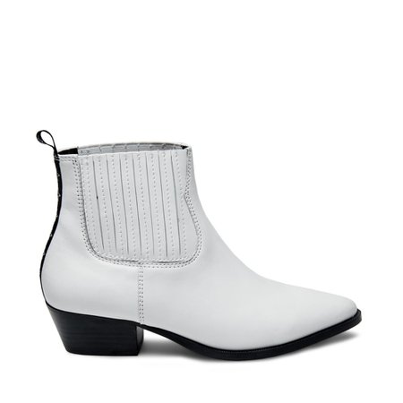 Steve Madden Westie Ankle Boot White Leather