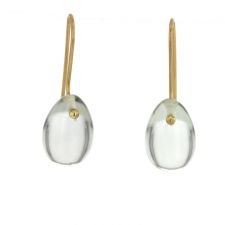 gold quartz egg earrings - Google Search
