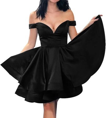 Amazon.com: JAEDEN Homecoming Dresses Short Ruffles Prom Dresses Off The Shoulder Cocktail Dress Satin Homecoming Dress : Clothing, Shoes & Jewelry