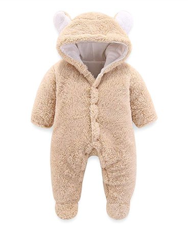 Amazon.com: Xuvozta Baby Fleece Footed Romper Toddler Thermal Winter Coat Front Snap Cotton Snowsuit: Clothing