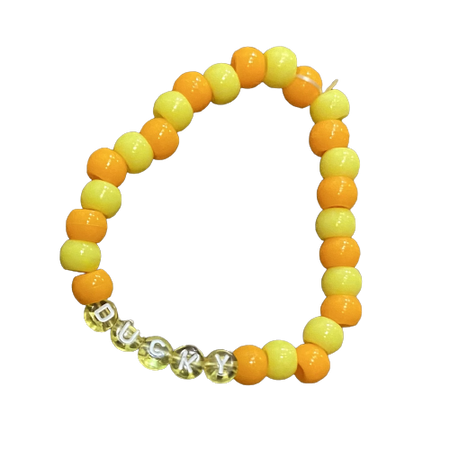 orange and yellow ducky kandi bead bracelet