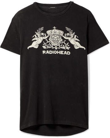 Bearhead Crest Boy Oversized Printed Cotton-blend Jersey T-shirt - Charcoal