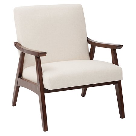 Work Smart Davis Chair in Linen fabric with medium Espresso frame | The Home Depot Canada