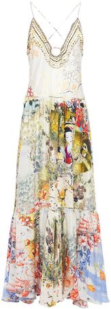 Lady Labyrinth Embellished Printed Silk-jacquard Maxi Dress