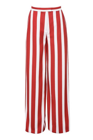 Clothing : Bottoms : 'Joclyn' Red White Striped Trousers