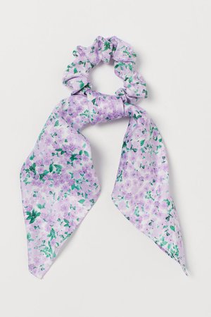 Scarf-detail Scrunchie - Light purple/floral - Ladies | H&M US