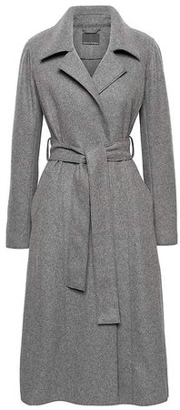 Italian Melton Wool-Blend Belted Maxi Coat