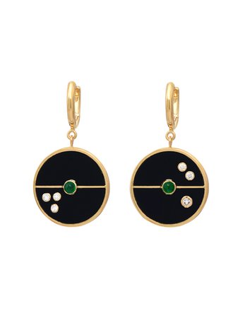 Retrouvai Jewelry - Black Onyx Compass Stud Earrings - Ylang 23