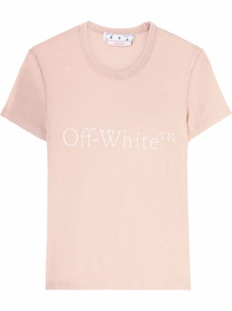 Off-White logo-patch ribbed-knit T-shirt - Farfetch