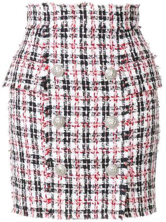 Balmain Tweed Mini Skirt $1,350 - Buy SS18 Online - Fast Global Delivery, Price