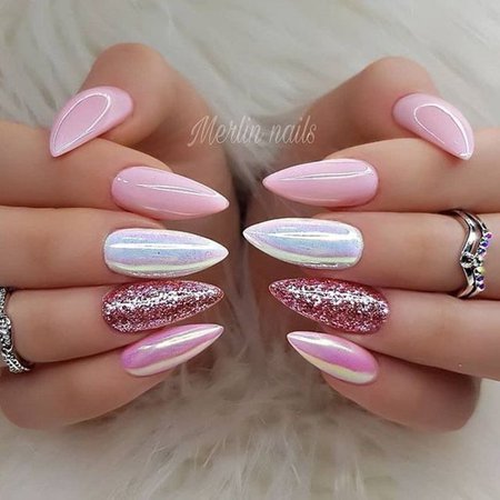 pink sharp nails