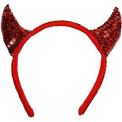NEW RED SEQUIN GLITTER DEVIL HORNS - HALLOWEEN FANCY DRESS PARTY DANCE | eBay