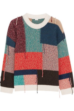 STELLA MCCARTNEY Oversized patchwork wool sweater
