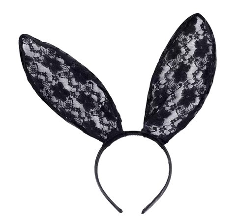black lace bunny ears