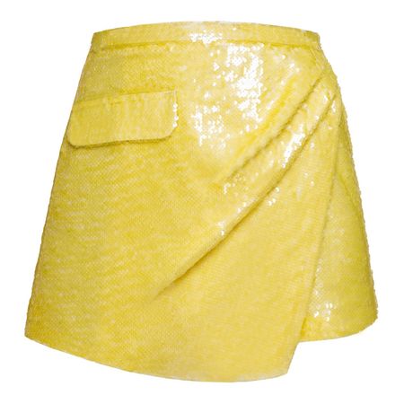 Keira Sequin Miniskirt In Sparkling Lemon | DIANA ARNO | Wolf & Badger