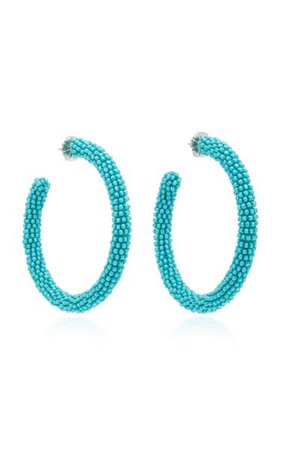 Eliza Bead Embellished Hoop Earrings By Deepa Gurnani | Moda Operandi