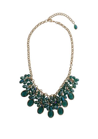 Crown & Ivy™ 18 Inch Bead Statement Green Necklace