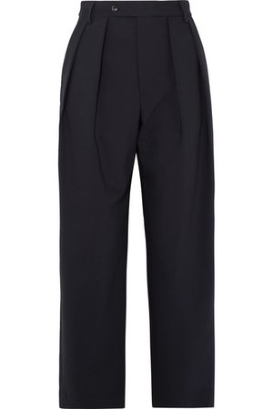 Deveaux | Pleated woven wide-leg pants | NET-A-PORTER.COM
