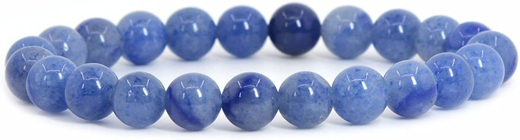 Amazon.com: Natural Blue Aventurine Rock Crystal Gemstone 8mm Round Beads Stretch Bracelet 7 Inch Unisex: Clothing, Shoes & Jewelry
