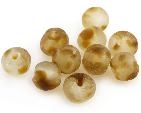 African Recycled Glass Champagne Tumbled Round 10-14mm - Lima Beads