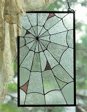Cobweb Leaded Glass | Spiderweb Stained Glass Panel