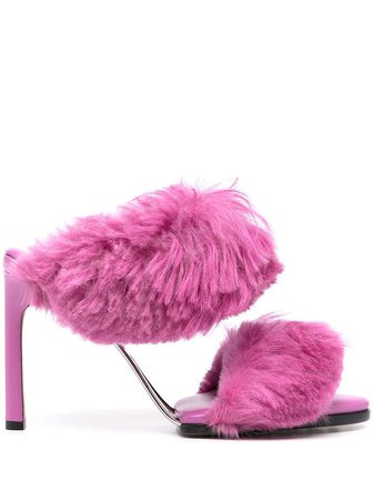 Bottega Veneta faux-fur strap open-toe sandals - FARFETCH