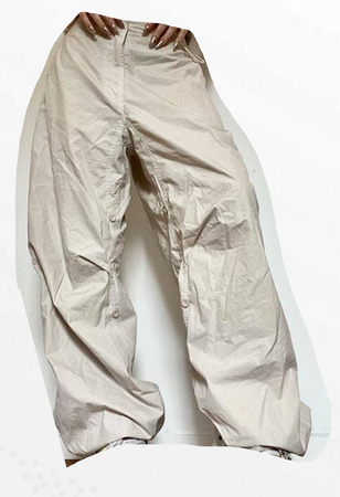 beige cream nude cargo windbreaker pants