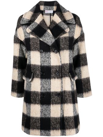 RED Valentino Checked double-breasted Coat - Farfetch