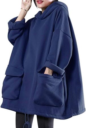YESNO WZF Women Casual Fleece Pullover Hoodies Plus Size Active Jacket/Large Pockets at Amazon Women’s Clothing store