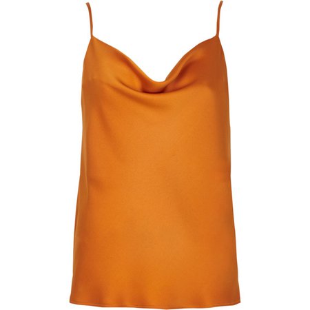 Orange cowl neck cami top - Cami / Sleeveless Tops - Tops - women