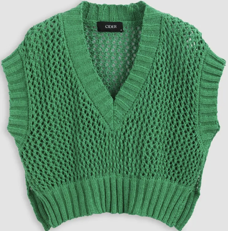 green sweater vest