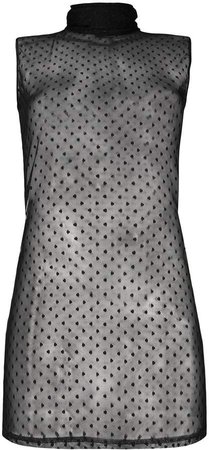 Styland embroidered mesh tank top