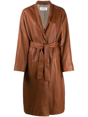 Shop Sylvie Schimmel Aramish leather coat with Express Delivery - FARFETCH