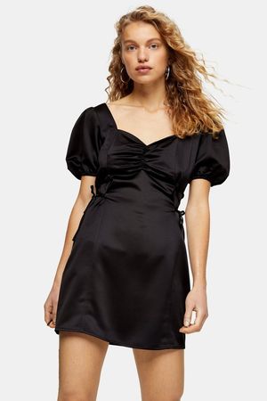 Black Prairie Satin Mini Dress
