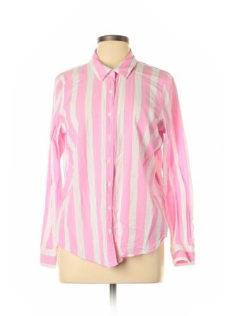 Crown & Ivy Women Pink Long Sleeve Button Down Shirt L | eBay