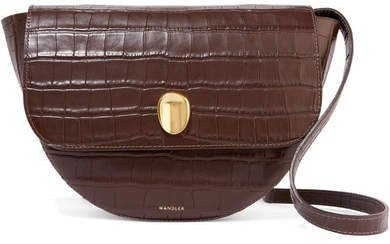 Wandler - Billy Croc-effect Leather Shoulder Bag - Dark brown