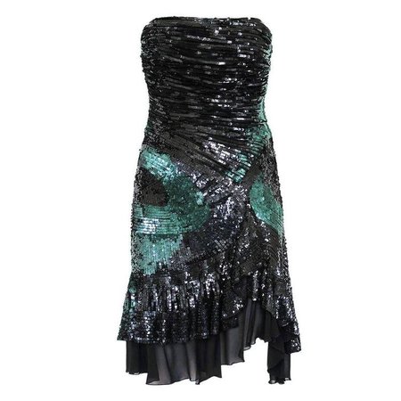 black and blue sequin dress