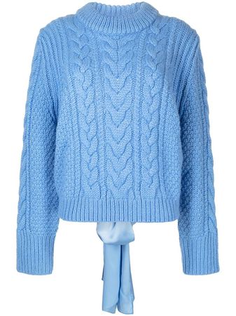 Shop Cecilie Bahnsen cable knit tied detail jumper with Express Delivery - FARFETCH