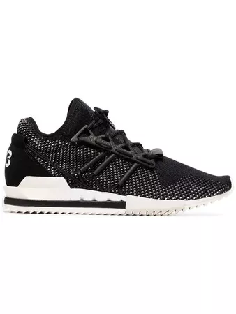 Y-3 black Harigane leather sneakers $360 - Buy AW18 Online - Fast Global Delivery, Price