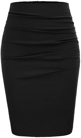 GRACE KARIN Womens Elegant Ruched Knee Length Slim Fit Business Skirt at Amazon Women’s Clothing store