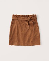 Women's Vegan Suede Belted Mini Skirt | Women's Bottoms | Abercrombie.com
