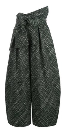 Rosie Assoulin Check Patterned Tie Waist Skirt