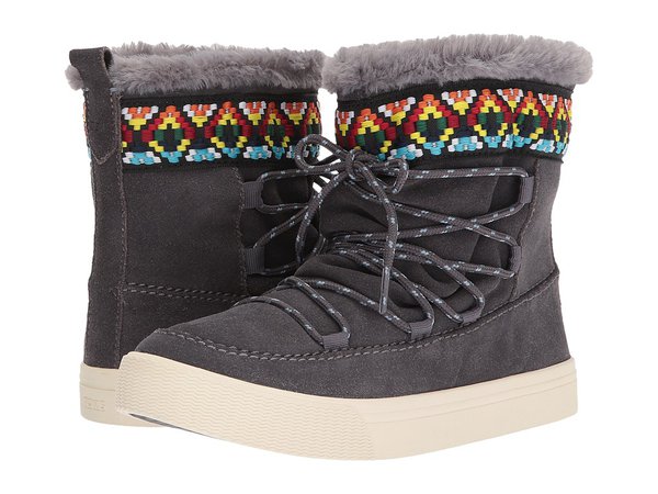 TOMS - Alpine (Forged Iron Grey Waterproof Suede/Tribal Webbing) Women's Pull-on Boots